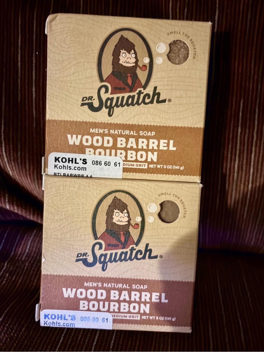 Dr. Squatch Wood Barrel Bourbon Men's Natural Soap - Two